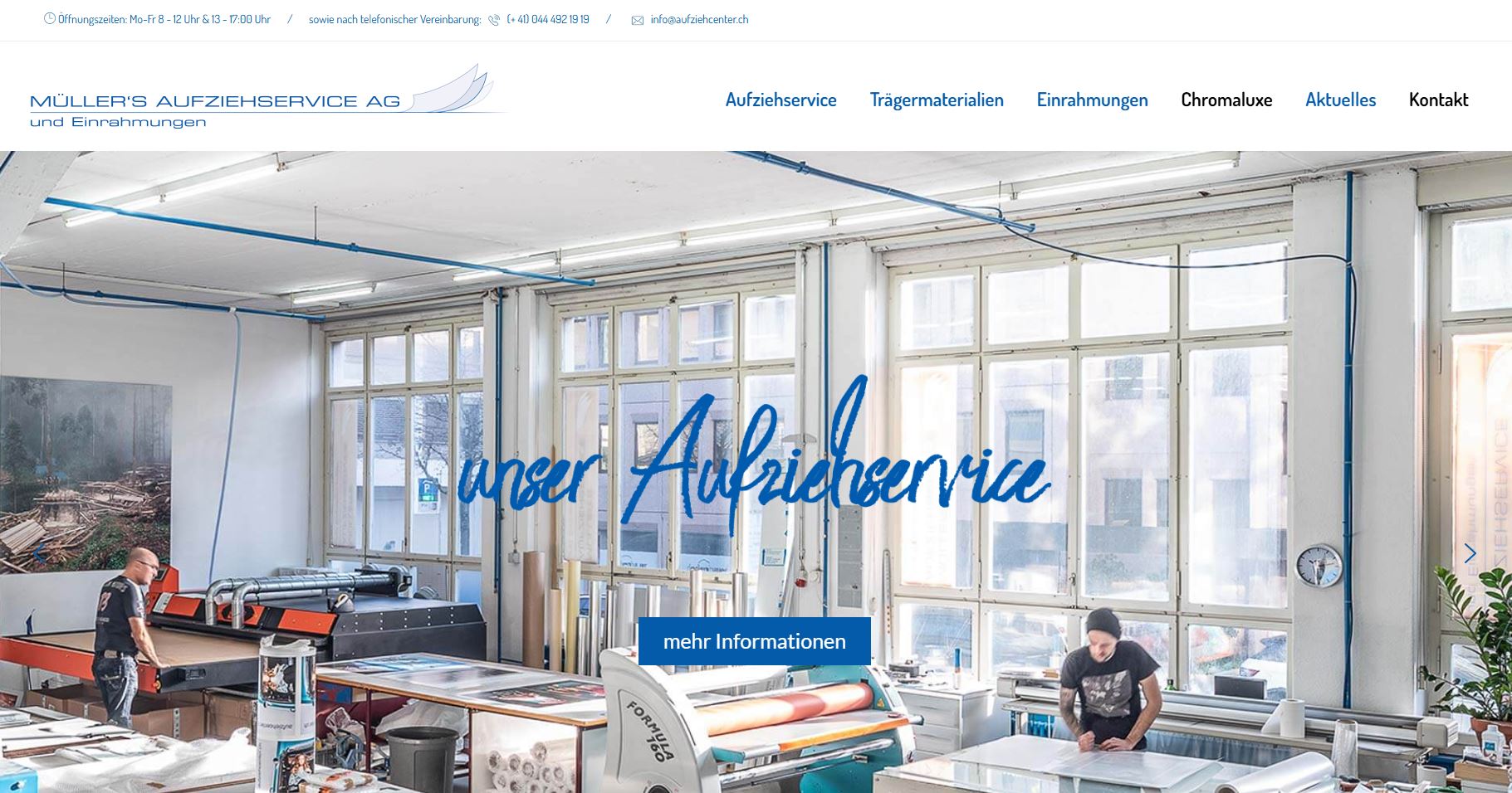 Aufziehcenter website screenshot