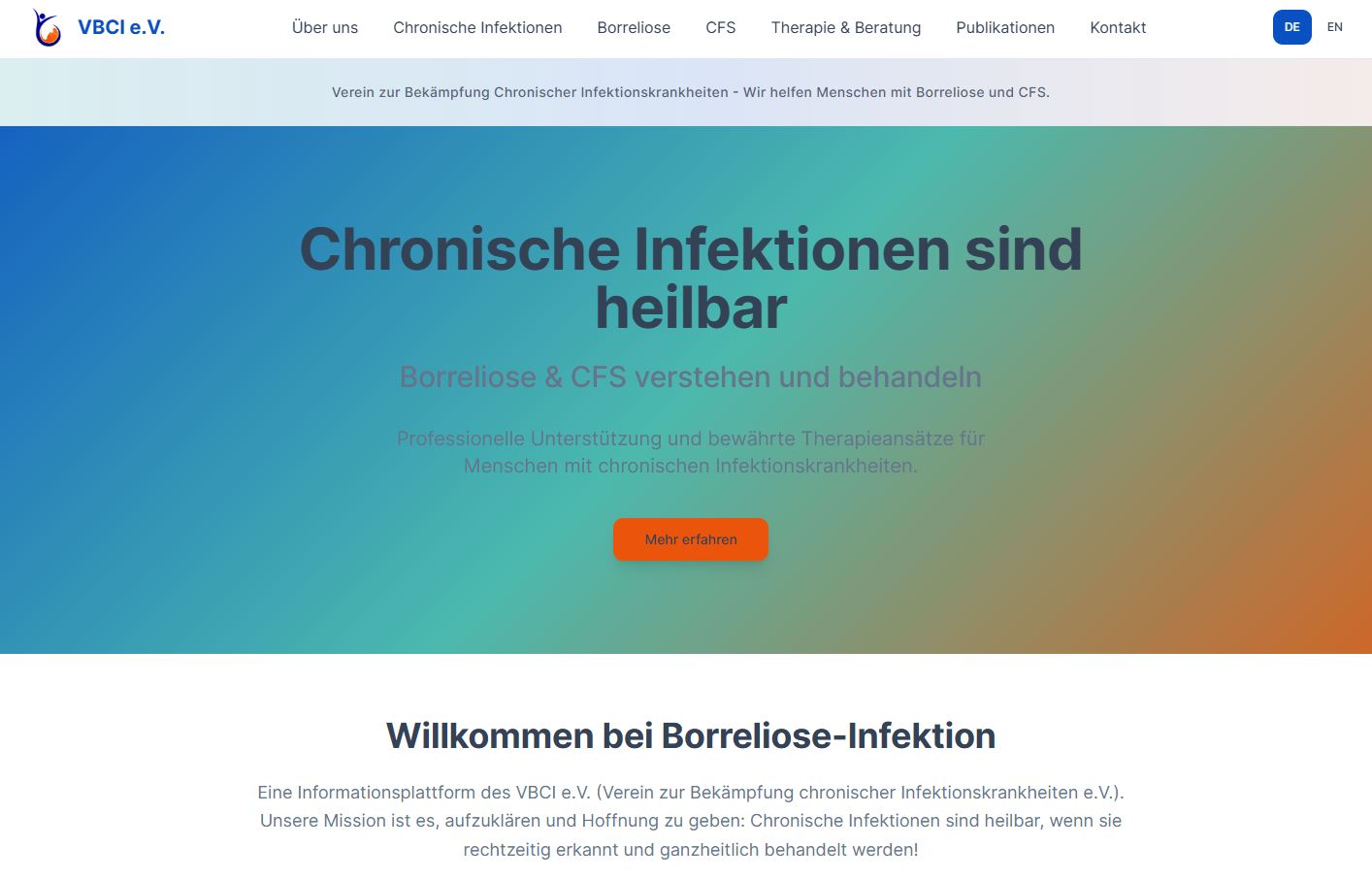 Borreliose Infektion website screenshot
