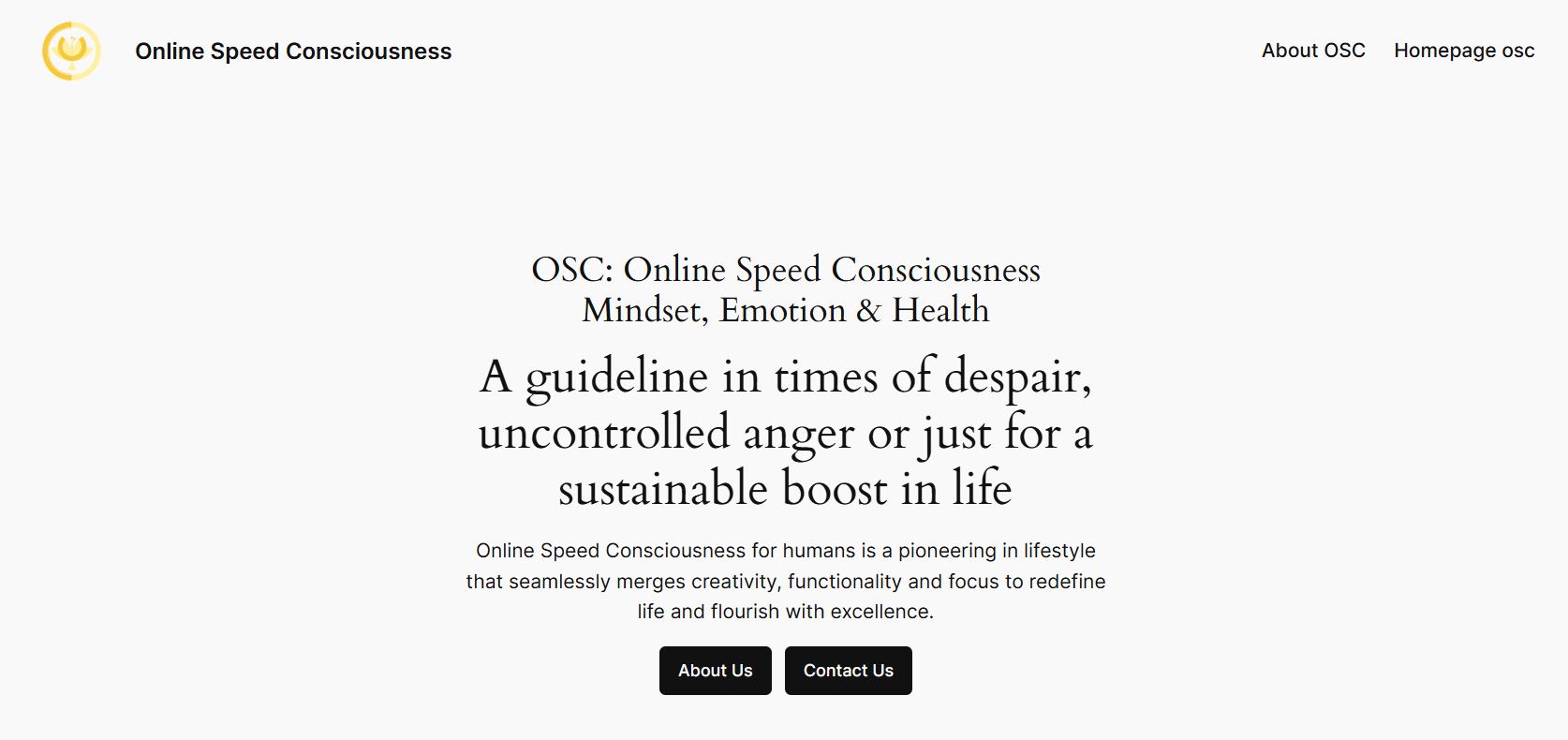 Online Speed Consciousness website screenshot